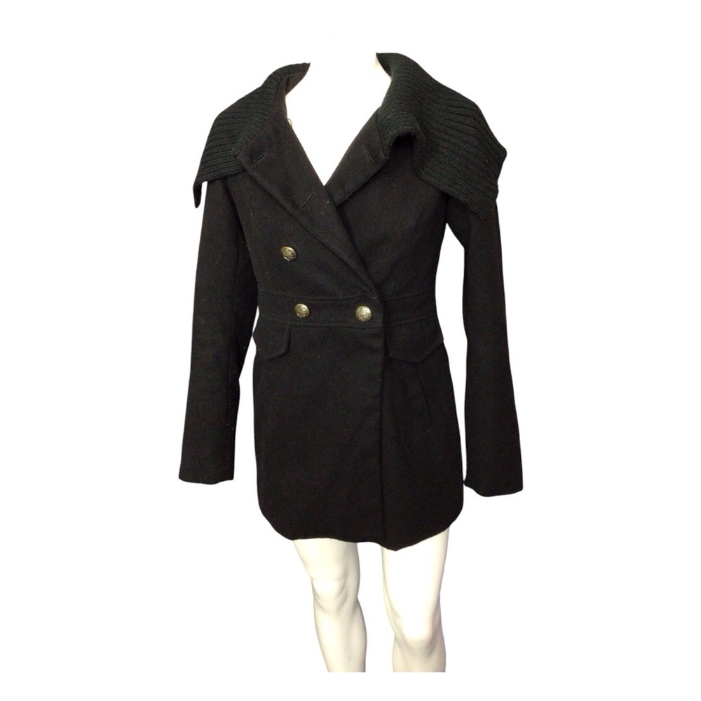 American Rag Black Pea Coat with Gold Buttons
